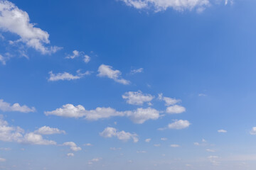Beautiful blue sky with clouds receding into the horizon