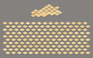 150 part of abstract isometric tile pattern geometric ceramic mosaic vector