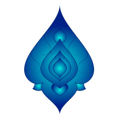 ancient thai painting art decorative seem like water drop or leaves with blue color