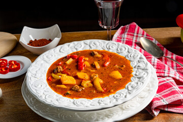 Delicious Hungarian-style goulash soup