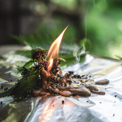 Wicca nature magic. Candle for cleaning aura , magic rituals and wax casting, energy clean. Altar...