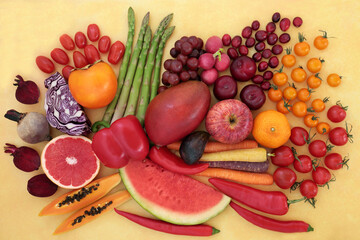 Healthy fruits & vegetables high in lycopene for an immune system boost with super foods also high...