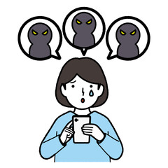 . Girl in trouble with a smartphone