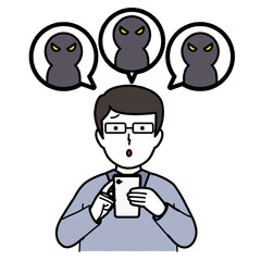 A man in trouble with a smartphone