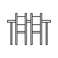 Table and chairs icon vector. Vector illustration