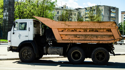 dump truck on the road
