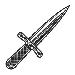 Gangster Knife template in vintage monochrome style isolated vector illustration