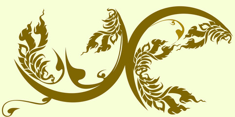 Frame and corner pattern line Thai