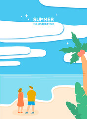 Obraz na płótnie Canvas Relaxed summer background illustration collection 