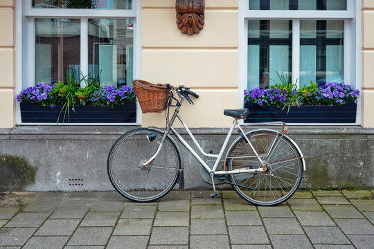 Bicycle parked near the house in the Netherlands