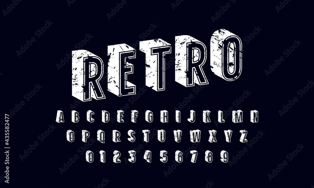 Fototapete stock vector bulk sans serif font in retro style