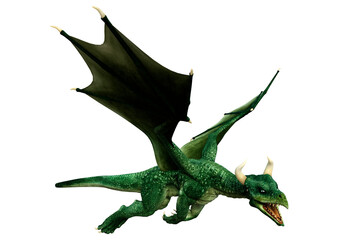 Fototapeta premium 3D Rendering Fairy Tale Dragon on White