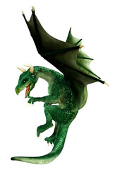 3D Rendering Fairy Tale Dragon on White