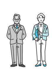 働く会社員の全身イメージイラスト素材