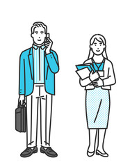 働く会社員の全身イメージイラスト素材