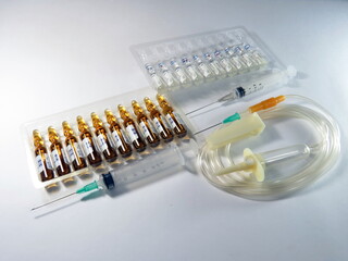 Medicines and medical instruments for injection