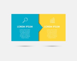 Infographics label design business template with 2 options or steps, Can be used for process diagram, presentations, workflow layout, banner, flow chart, info graph