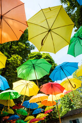Obraz na płótnie Canvas colorful umbrellas on the beach