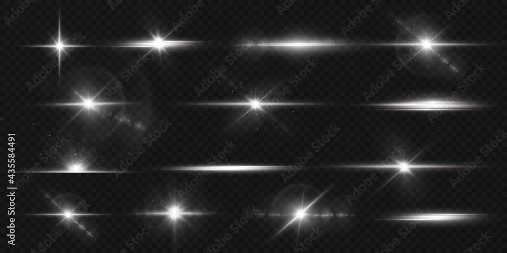 Poster sun with glare on a transparent background. star shines with pleasant rays on a white isolated backg