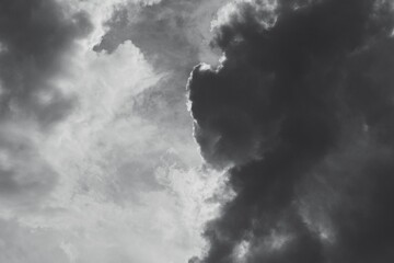 Cloudscape, black and white photography, sky