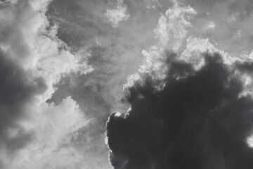 Monochrome cloudscape, sunshine, dramatic sky 