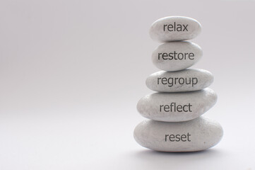 Yoga stenen ontspanning concept