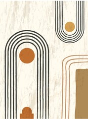 Abstract wall arts vector illustration concept. Mid century Art design for poster, print, cover, wallpaper, and wall art.