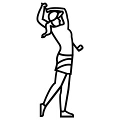 Girlf is Playing Golf Concept, Lady with Stick Vector Icon Design, Club and Ball sport Symbol, Golfers Equipment Stock illustration, 