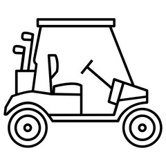 Electric Golf Cart Concept, Club Car Vector Icon Design, Club and Ball sport Symbol, Golfers Equipment Stock illustration, 