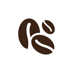 Coffee beans roasted vector icon. Cafe bean symbol.