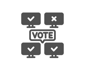 Online Voting simple icon. Internet vote sign. Web election symbol. Classic flat style. Quality design element. Simple online Voting icon. Vector
