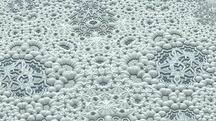 Bizarre 3D fractal background with recursive structures and shapes.