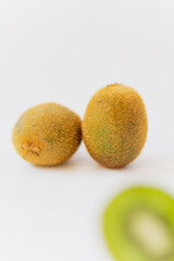 Kiwifruit and kiwifruit on white background