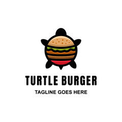 Simple Mascot Vector Logo Design of Dual Meaning Combination Turtle And Burger