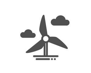 Windmill turbine simple icon. Wind power energy sign. Alternative supply symbol. Classic flat style. Quality design element. Simple windmill turbine icon. Vector