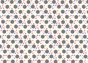 Fototapeta na wymiar Seamless vector pattern. Background in geometric ornamental Hexagonal and circular shapes style. Abstract background. Use for beautiful gift wrapping paper or wallpaper. Vector illustration