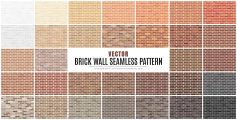  Block brick wall seamless pattern collection set texture background © wirakorn
