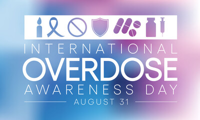 International Overdose (OD) awareness day is observed every year on August 8, it is the ingestion or application of a drug or other substance in quantities greater than are recommended. vector art.