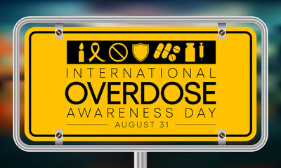 International Overdose (OD) awareness day is observed every year on August 8, it is the ingestion or application of a drug or other substance in quantities greater than are recommended. vector art.