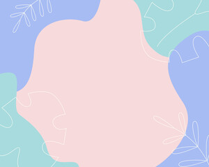 Abstract modern background with fluid organic shapes and leaves.Vector illustration 