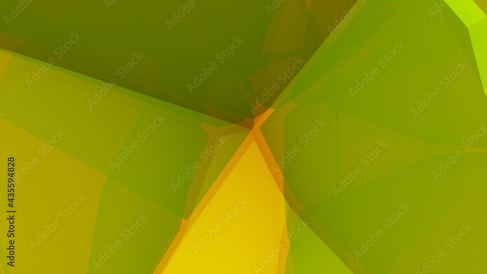 Poster green cubic polygonal abstract background of lines and planes. desktop wallpaper. rendering an image