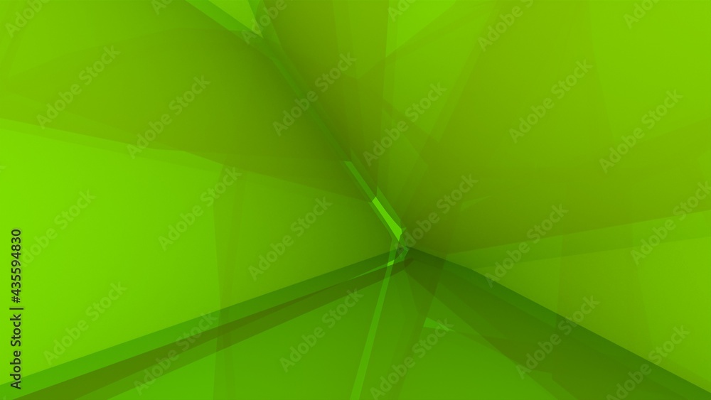 Poster green cubic polygonal abstract background of lines and planes. desktop wallpaper. rendering an image