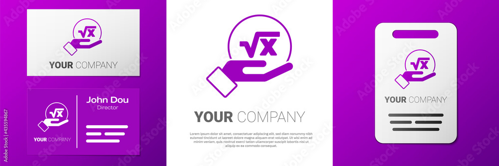 Aufkleber logotype square root of x glyph icon isolated on white background. mathematical expression. logo des