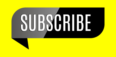 Subscribe black banner on yellow background.