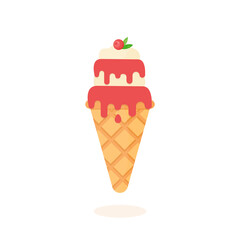 These ice cream cones on a white background.