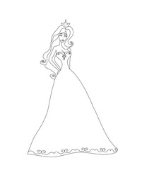 Charming queen - coloring book, isolated illustration