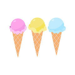 Fruit ice cream Vector icon set in flat design
