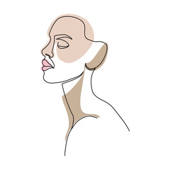 One line girls vector