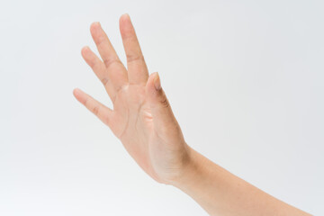 Obraz na płótnie Canvas Close up of gestures on a white background