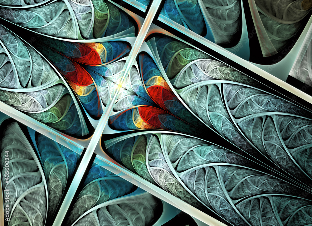 Poster abstract color dynamic textured background with lighting effect. fractal. fractal art